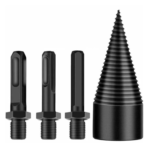 Sturdy 32/42/50MM Firewood Splitter Machine Drill Bit Wood Cone Punch Driver 1