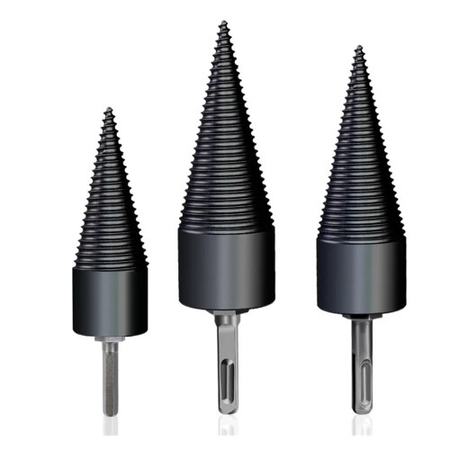 Sturdy 32/42/50MM Firewood Splitter Machine Drill Bit Wood Cone Punch Driver