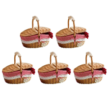 Wicker Basket Wicker Picnic Basket Shopping Storage Hamper and Handle