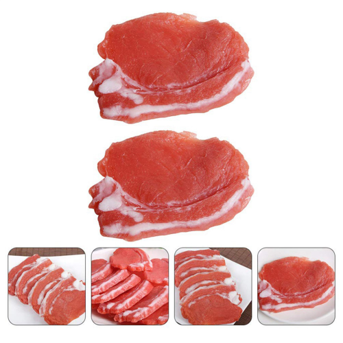 2Pcs Fake Cooked Fresh Pork Simulation Cabinet Desk Decoration 1