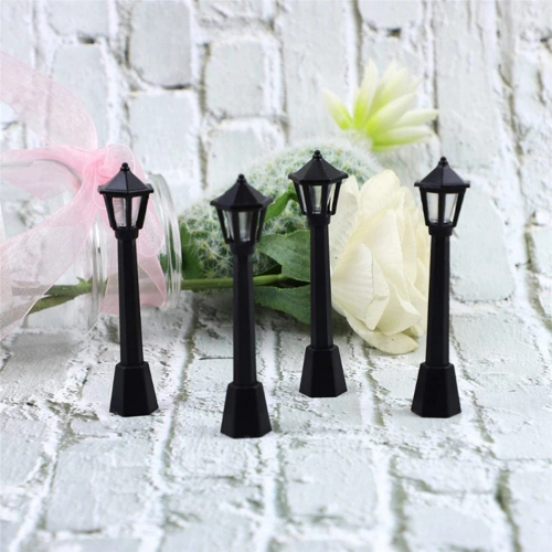 4Pcs Straße Post Lichter Modell Eisenbahn Zug Lampe Post Lichter 2