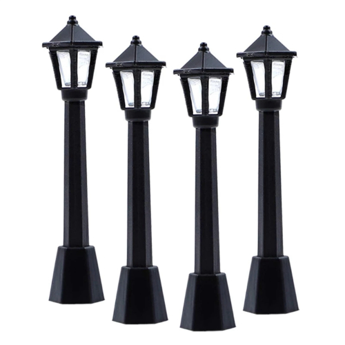 4Pcs Straße Post Lichter Modell Eisenbahn Zug Lampe Post Lichter 1