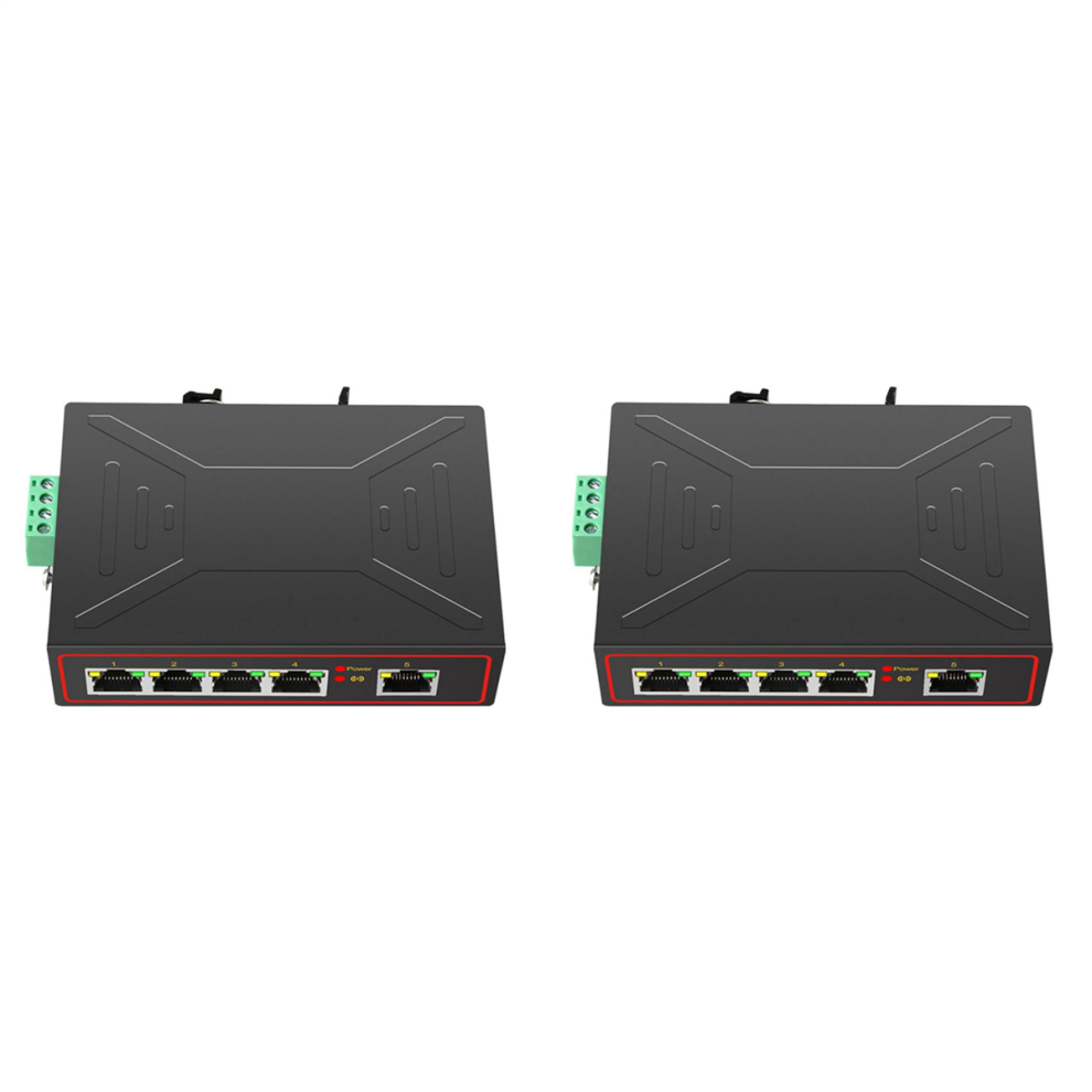 Photos - Switch Markenlos 5Ports 100M Industrial Network  RJ45 Hub Internet Splitter RJ45 