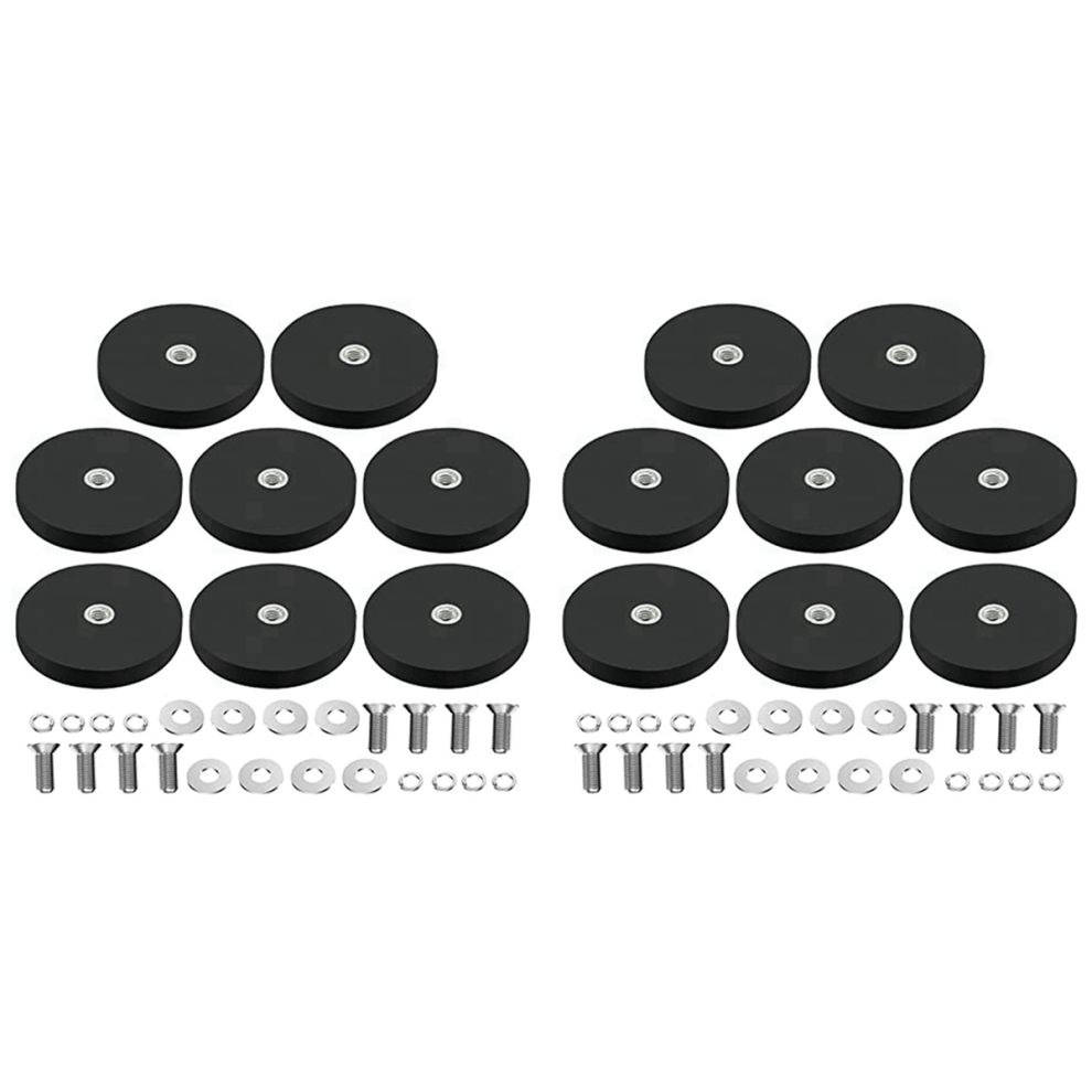 8Pack Coated Magnet Neodymium Magnet Base 43Mm M6 Male Thread Black 4852852666677
