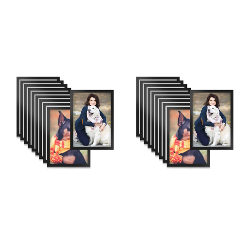 JINXIAN 10 stuks zwarte fotolijsten, magnetisch fotozakje