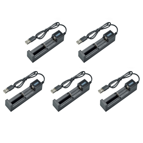 Batteriladdare USB 1-plats Universal snabbladdning för 18650 26650