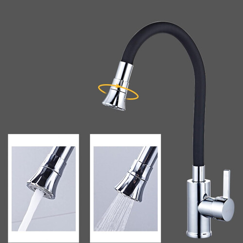 Kitchen Faucet Chrome Black High Arc Kitchen Sink Faucet Deck Mounted 2