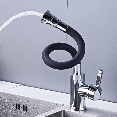 Kitchen Faucet Chrome Black High Arc Kitchen Sink Faucet Deck Mounted 1