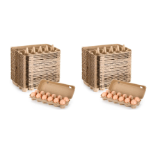 20 stk. pappkartonger, blanke papirmassebeholdere, tomme eggbrett