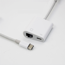 Adaptor Ethernet OTG Tip C, Convertor Ethernet USB C la RJ45, 100Mbs