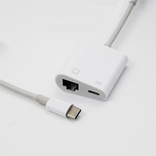 Adaptor Ethernet OTG Tip C, Convertor Ethernet USB C la RJ45, 100Mbs