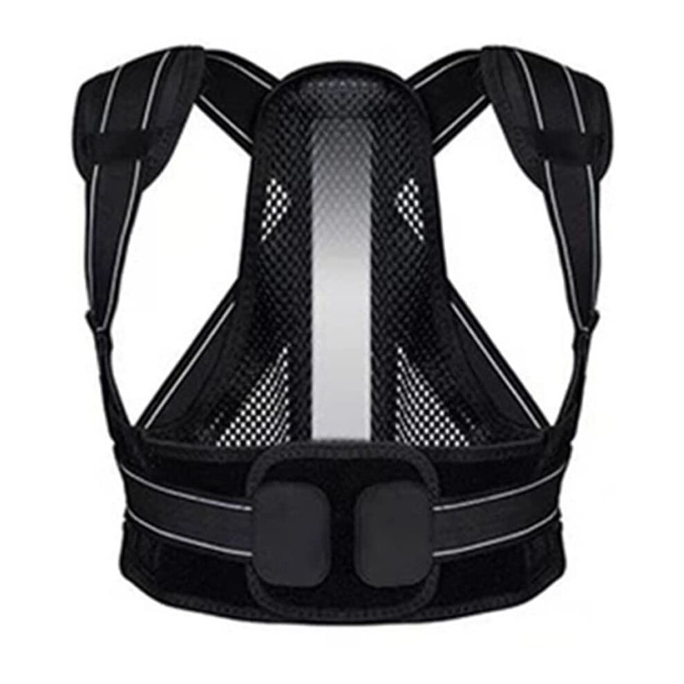 Black Back Shoulder Support Belt Posture Corrector Postural Fixer Tape Lumbar Straight Corrector Training Belt Tools ( M Code)