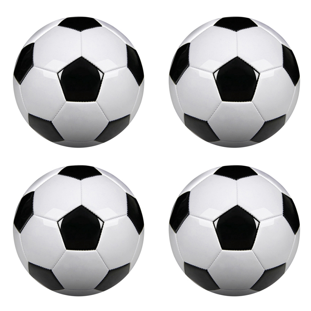 Maat 5 Professionele Trainingsvoetballen Pu Leer Zwart Wit-image