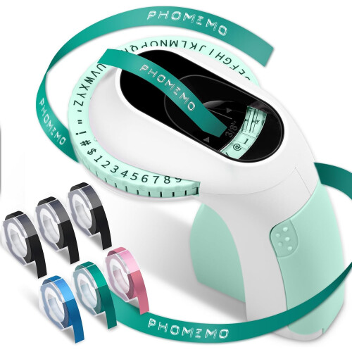 Embossing Label Machine Label Printer Old Handheld Label Printer Vintage Embossing Label Machine (green1), moderate 2