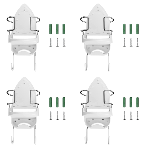 Iron Board Hanger Wall Electric Iron Holder with Removable Hooks -2