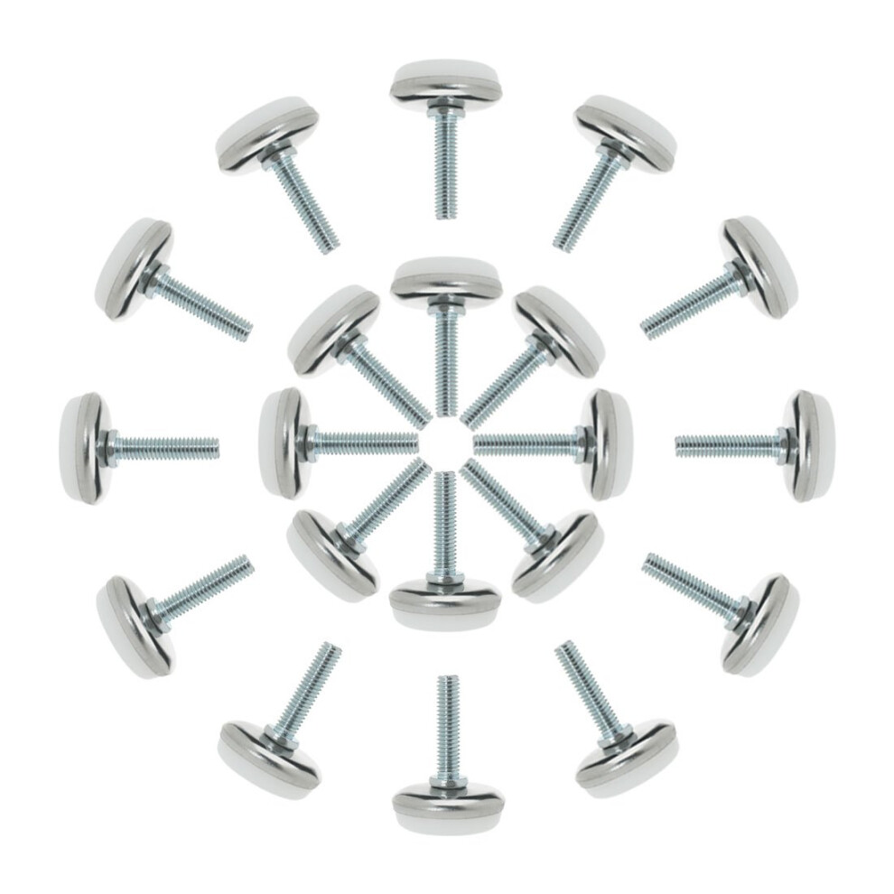 M6 X 25 X 30Mm Screw On Furniture Glide Leveling Feet Adjustable Leveler Pad For Chair Industrial Machine Desk Leg 24Pcs 354398669227