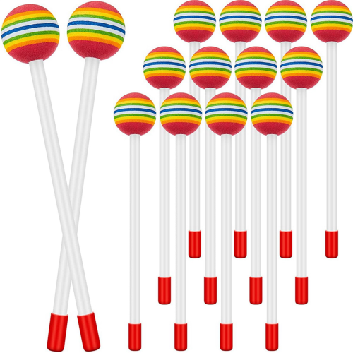 14 bețe de tobă Lollipop, din plastic pentru copii 1