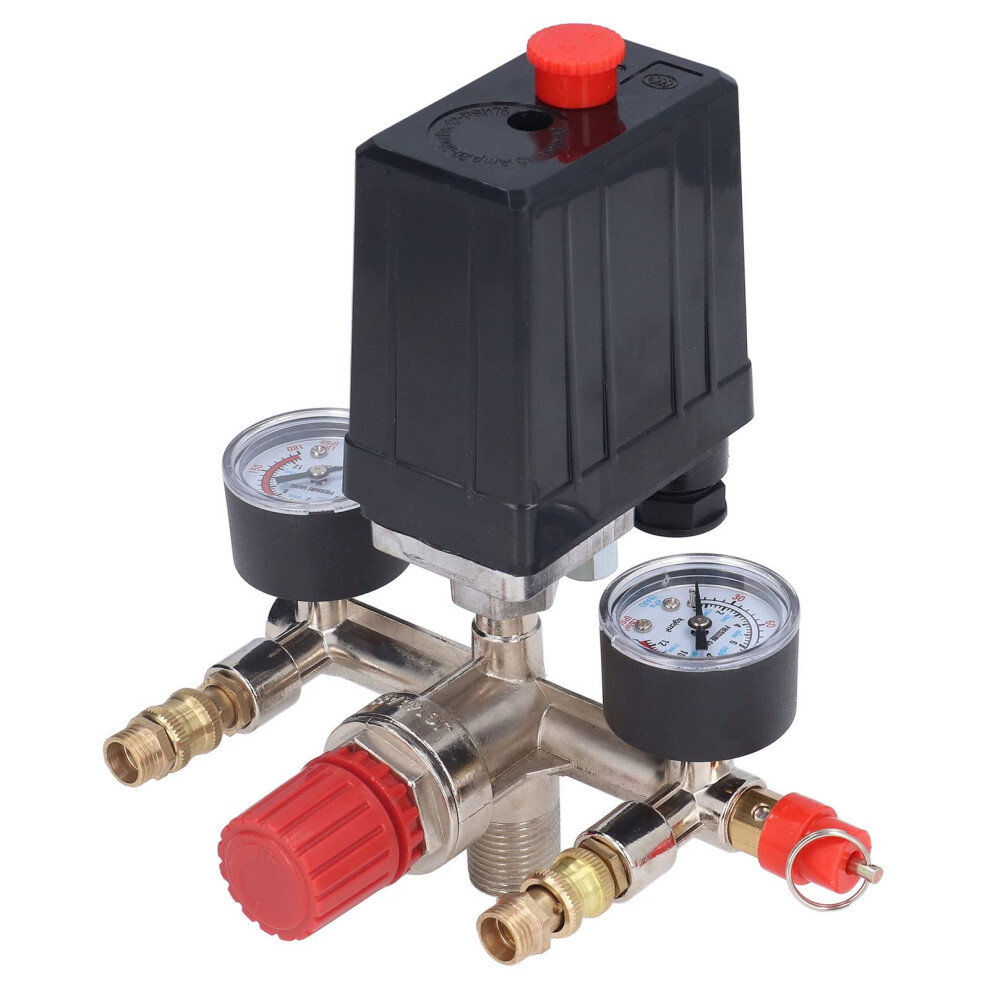 Air Compressor Pressure Valve Kit, Vertical Switch Manifold Regulator, 90Â120Psi Adjustable Pressure 354398669586