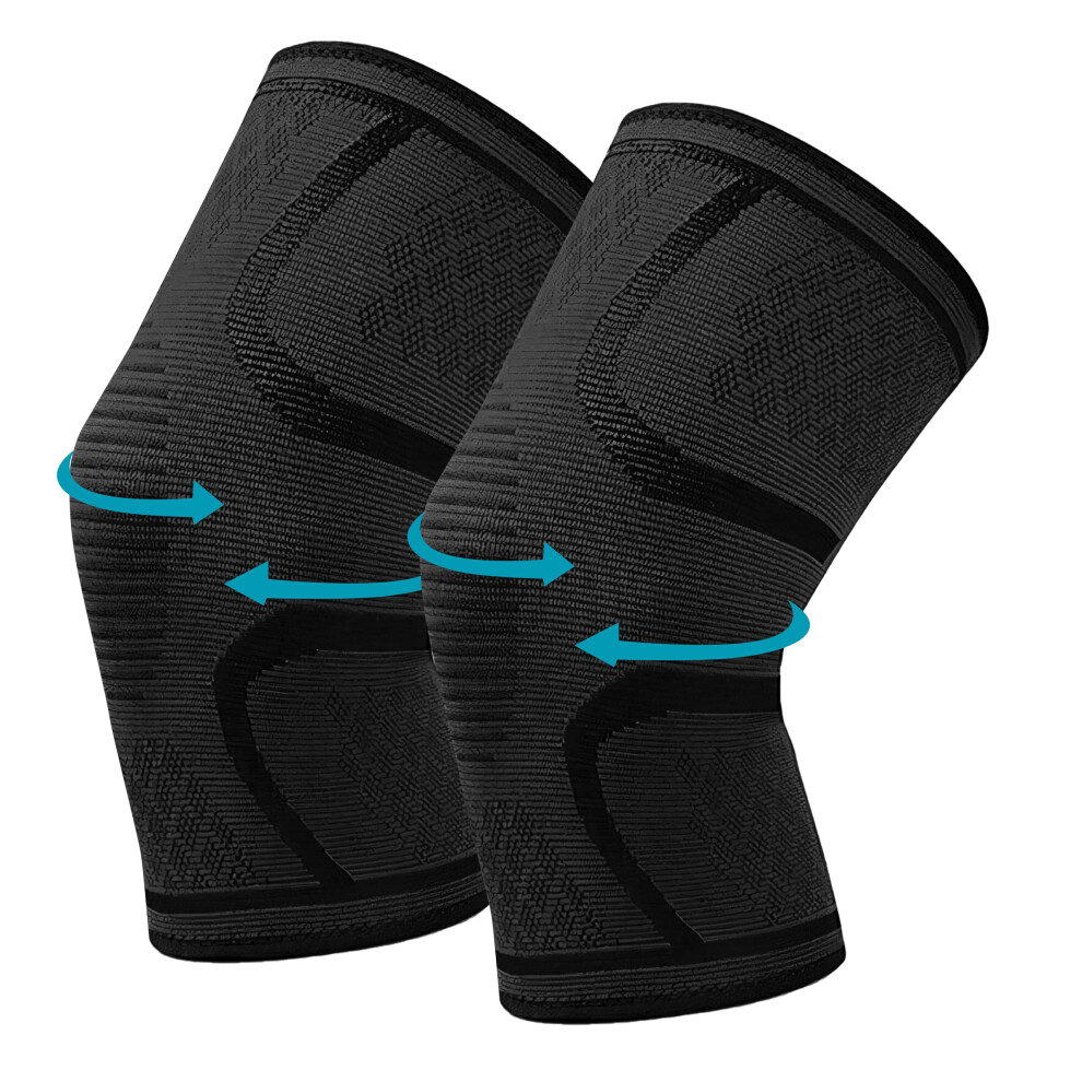2 Pack Knee Braces for Knee Pain, Knee Compression Sleeve for Men and Women - S to XL