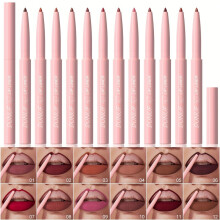 (12pcs) 12pcs Matte Waterproof Lip Liner Set - Easy-Glide Cone Tip for Perfect Lip Shape, Long-Lasting Color in Diverse Shades