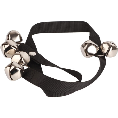 Dog Training Bells Adjustable Strap with 6 Bells Training Tool for Cats Dogs Black 2