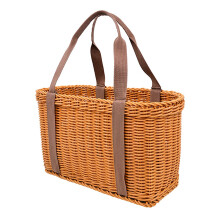 Picnic Basket with Handle, Handmade Imitation Rattan Wicker Bag Fruit Flower Display Basket