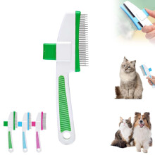 SelfCleaning Pet Hair Removal Comb OneTouch Release Button Flea Comb Cat Dog Brush