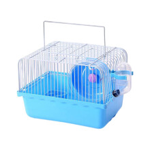 Hamster Cage Small Dish Supplies Hamster Cage with Running Wheel with Accessories Pet Cage Carrying Case Transport Cage for Pet Toy, Blue