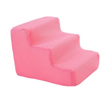 Pet Ladder, Non Slip High Density Pet Steps Ladder, Dog Steps for Small Dogs and Cats High Beds Car Couch, Pink 3 Steps