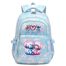 Stitch Schulrucksack für Mädchen, 4 Fächer, Kinder-Reiserucksack, verstellbare Träger und Netztasche