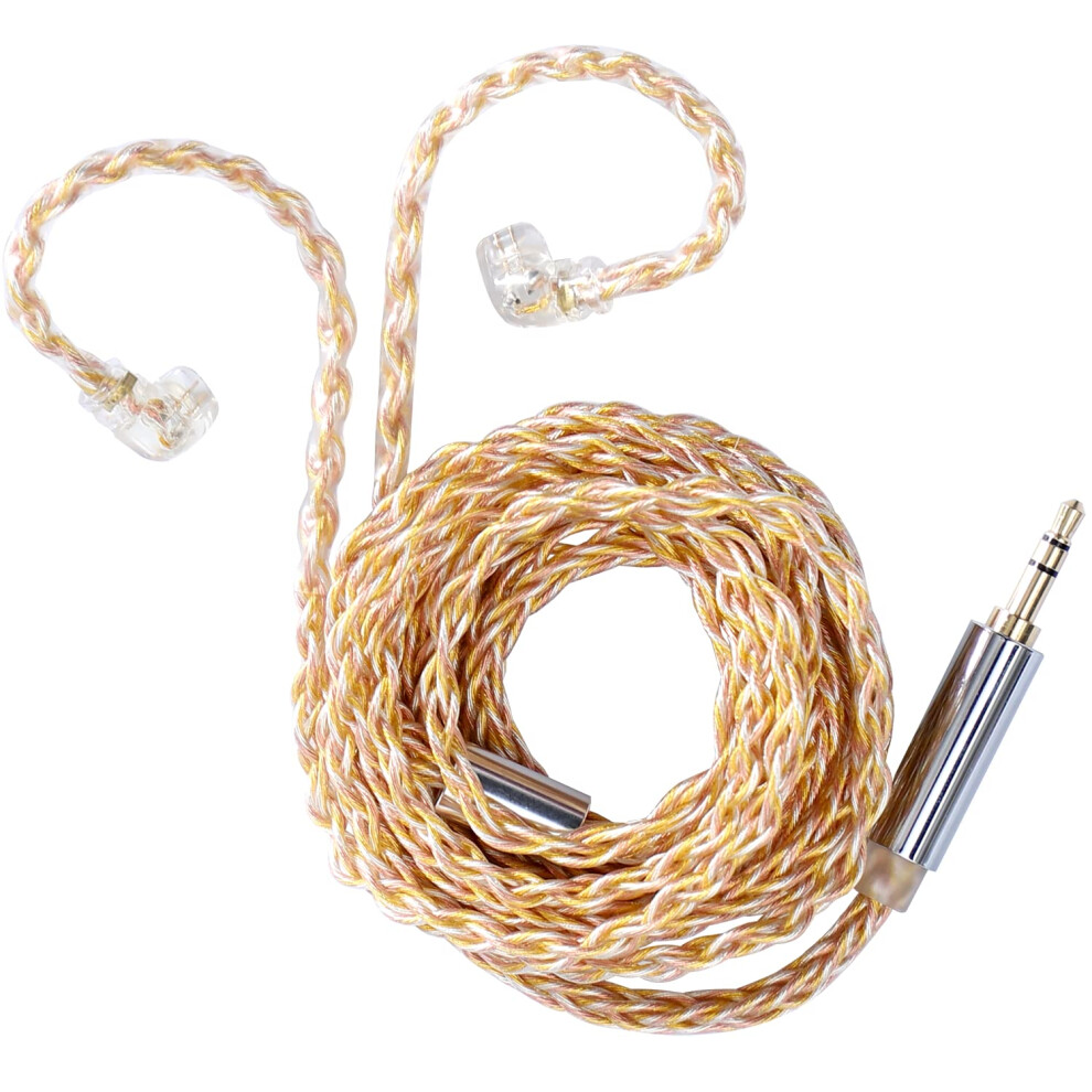 Mixed Braiding Upgrade Cable Replacement Earbuds Audio 2 Pin 0.75Mm Refï¼Rnj Gold/Silver 354398672579
