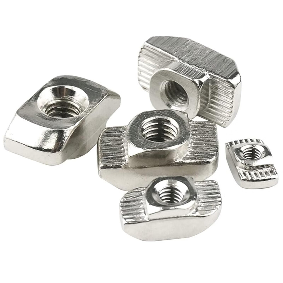 100 Pcs 4040 Series M5 T Nuts, T Slot Nut Hammer Head Fastener Nut, Nickel Plated Carbon Steel 354398674115