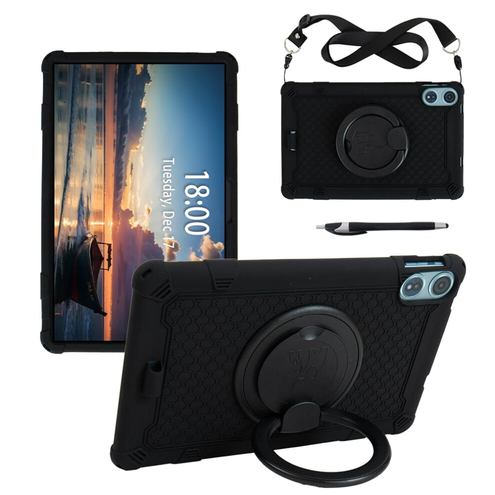 Case For Teclast T60 Plus 12-Inch Tablet Case, Swivel Stand For Multi-Angle Video Viewing Multi-Function Case With Lanyard Stylus (Black) Black 354398674382