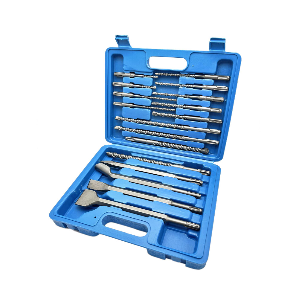 Rotary Hammer Drill Bits Set & Chisels Sds Plus Shank Concrete Masonry Hole Tool 17Pcs With Storage Case 40Cr Steel Drill Bit Set 354398674542