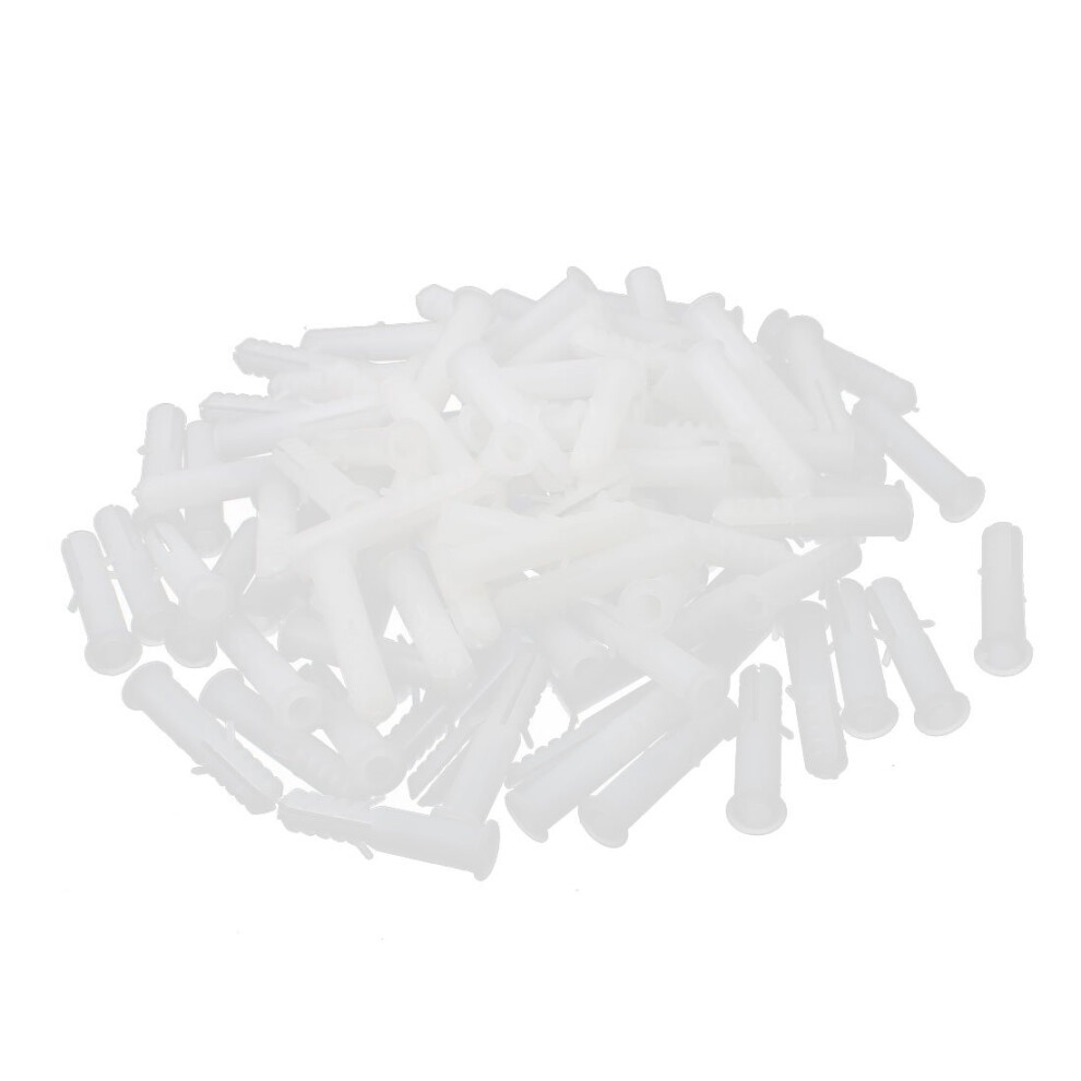 Iivverr Plastic Wall Mounted Lag Screws Anchor Expansion Nails White 8Mm Dia 40Mm Long 100Pcs 354398675051