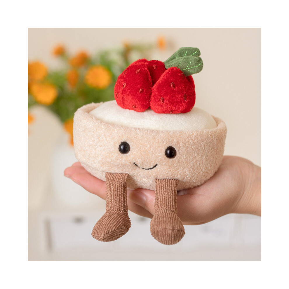 (Strawberry ) Lemon Egg Cute Tarts And Strawberry Mousse Dessert Plush Toys Gift For Kids
