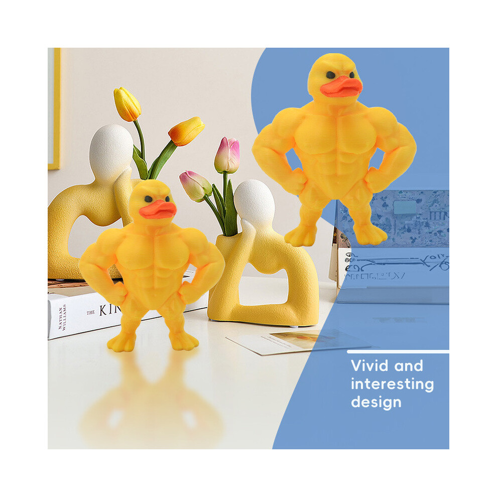 Originality Ornament Desktop Muscular Little Duck Toy Stress Relieving Yellow