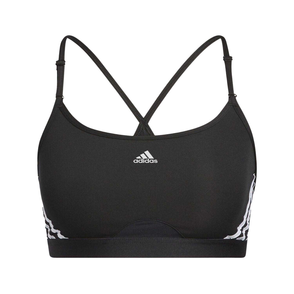 (L D-DD, Black/White) Adidas Womens/Ladies Aeroreact Light Support Training Sports Bra