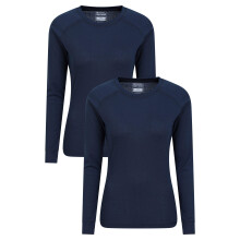 (20 UK, Navy) Mountain Warehouse Womens/Ladies Talus Thermal Base Layer Top (Pack of 2)