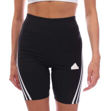(0 UK - 2 UK, Black/White) Adidas Womens/Ladies Future Icons 3 Stripes Biker Shorts