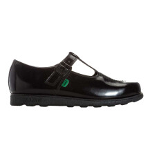 (4 UK, Black) Kickers Womens/Ladies Fragma Patent Leather T-Bar Mary Janes
