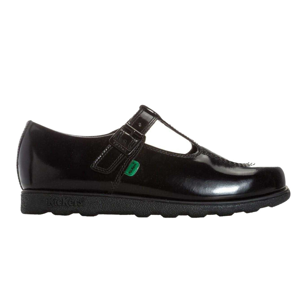(4 UK, Black) Kickers Womens/Ladies Fragma Patent Leather T-Bar Mary Janes