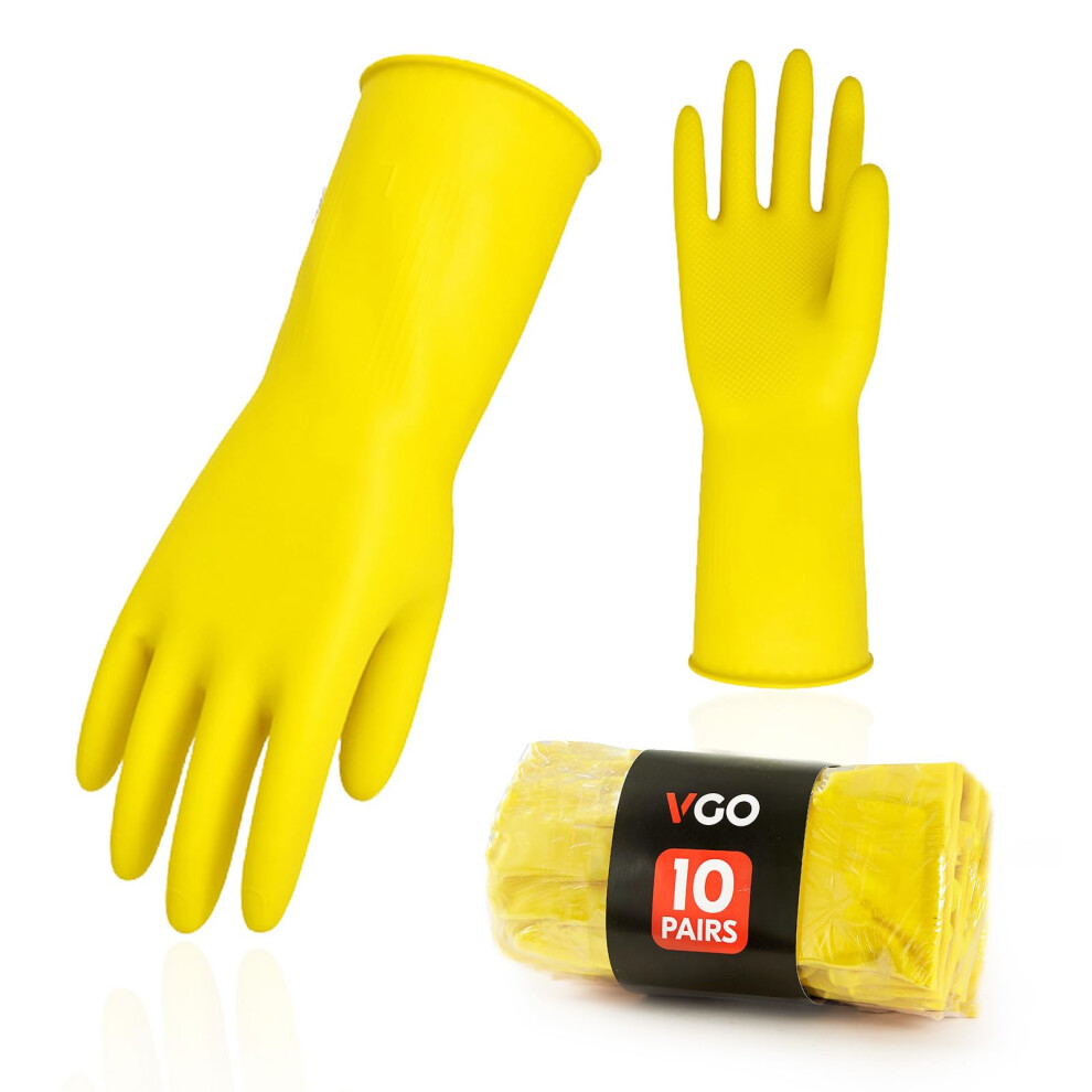 10Pairs Reusable Household Gloves, Rubber Dishwashing gloves, Extra Thickness, Long Sleeves-image-OPC-PHYXS5K-NEW