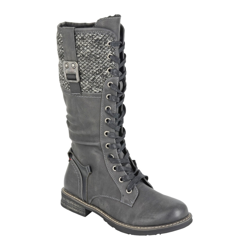 Cipriata Women's Black (4 Uk, /Grey) / Gabriela Combat Boots