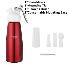 (Red) Whipped Professional Aluminum Cream Dispenser Cream Maker 500ml Kitchen Tools