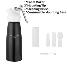 (White Black) Whipped Professional Aluminum Cream Dispenser Cream Maker 500ml Kitchen Tools