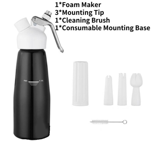 (White Black) Whipped Professional Aluminum Cream Dispenser Cream Maker 500ml Kitchen Tools