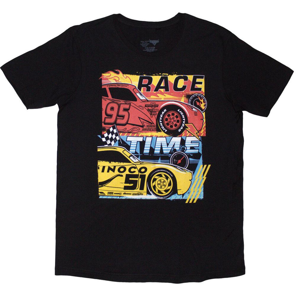 Disney Cars (S, ) Cars Unisex Adult Race Time T-Shirt Men's Black