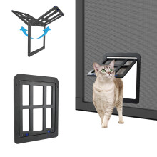 Doggie Door for Screen Door, Pet Door for Small Dog Cat Screen Door for Sliding Screen Door, Small Dog Opening 9.6' 8.2', Black