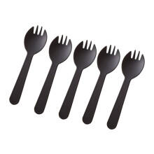 Dessert Fork Spoon Set 100pcs Plastic Sporks Nonstick Food Grade Easy to Time on Washing